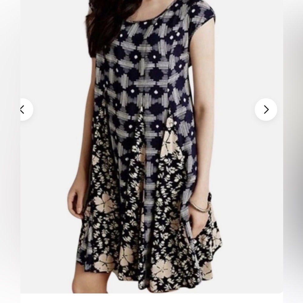 Anthropologie Maeve Geometric & Floral Women's Mini Dress Size XS - Picture 4 of 12